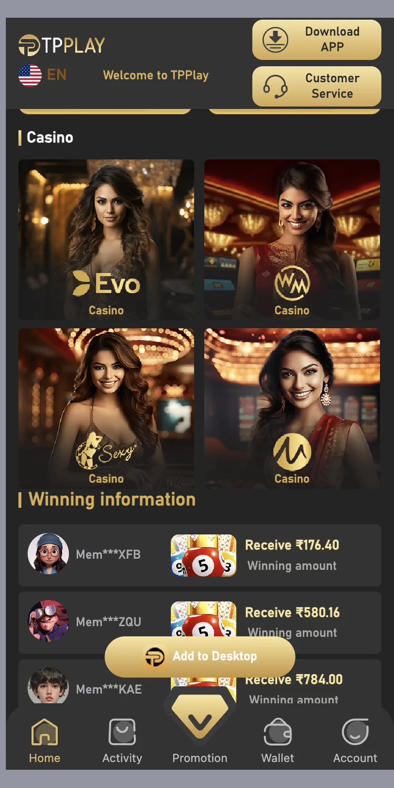 TP Play live casino game providers